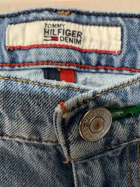 Tommy Hilfiger Men's Light Blue  Jeans with Signature Tricolour Tab